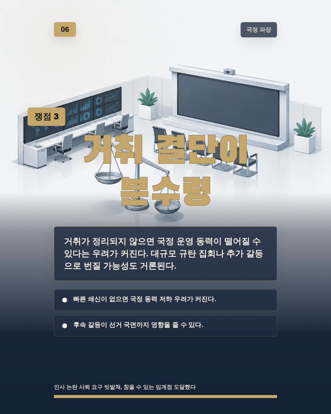거취 결단이 분수령