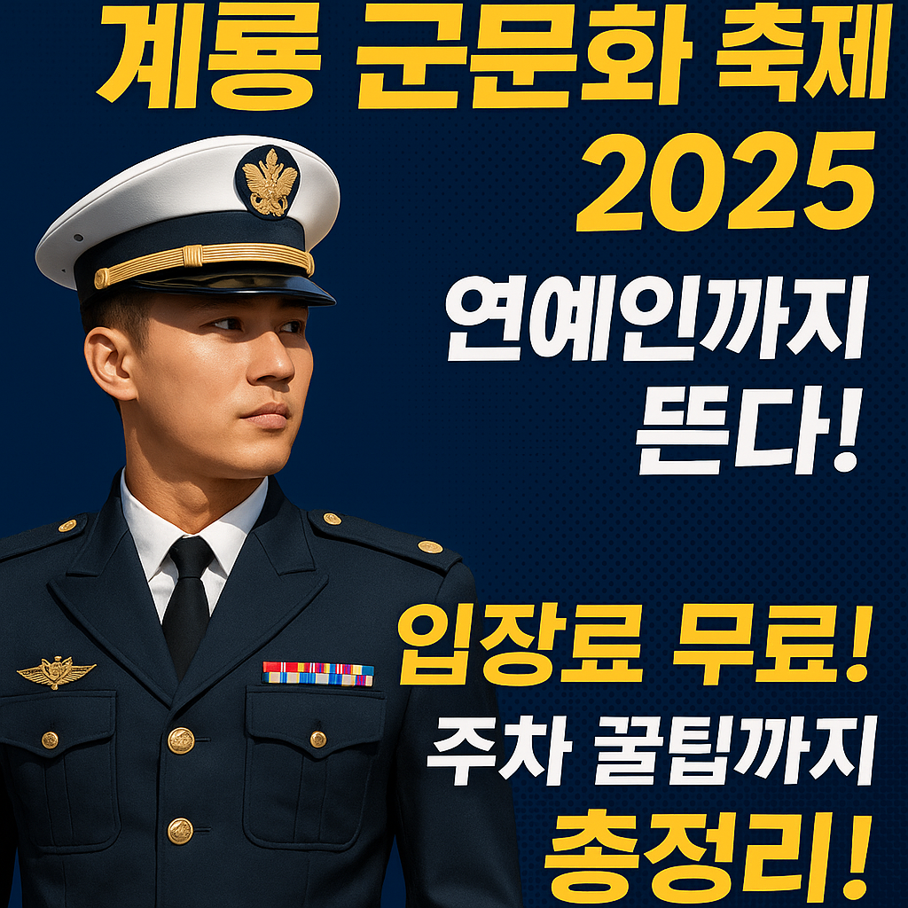 계룡 군문화 축제 2025 연예인 라인업부터 입장료, 주차장 정보까지 총정리!
