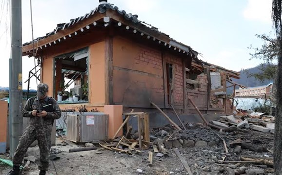 포천시이동면 노곡리 전투기오폭사고 현장 사진=연합뉴스