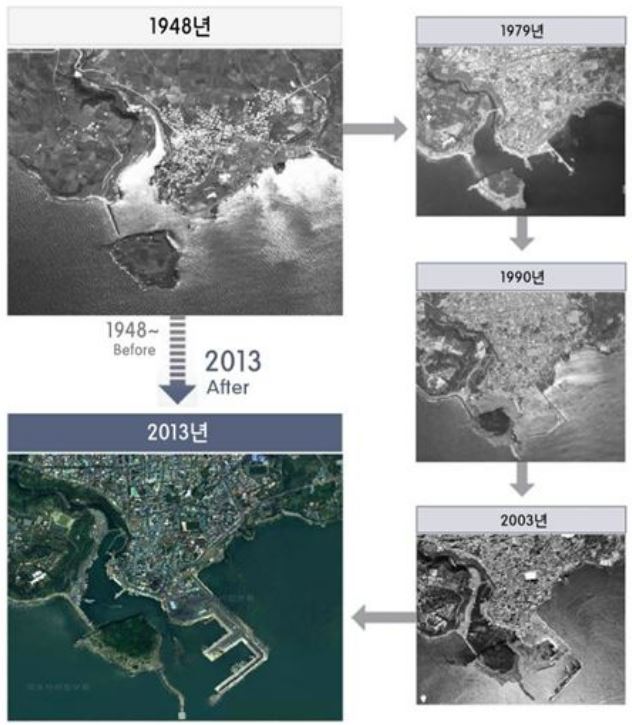 국토지리정보원 항공사진으로 보는 우리 동네 변천사