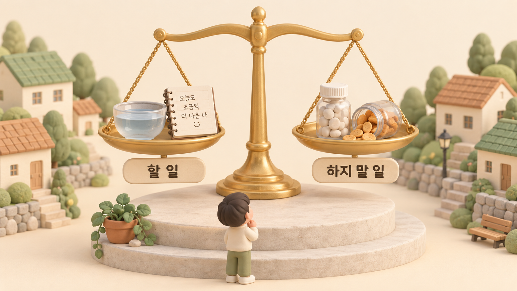 집에서 할 일 대조 쌍
