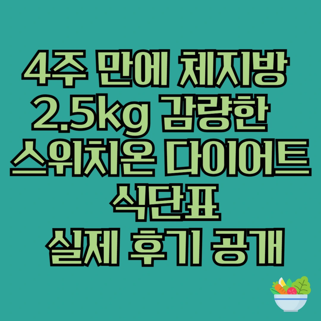 스위치온 다이어트 식단표로 체지방 2.5kg 감량한 실제 후기 공개