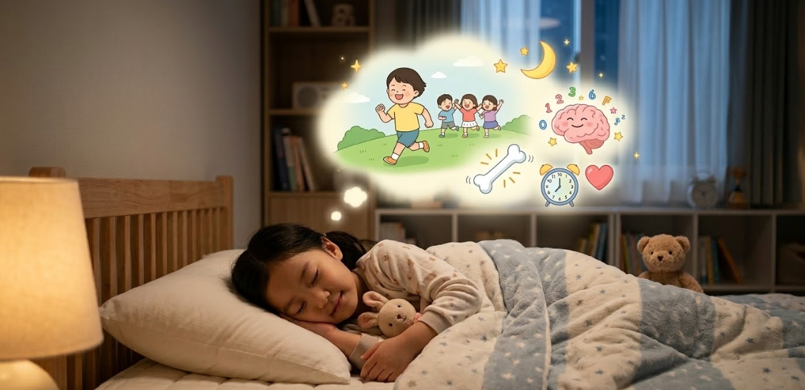 충분한 수면을 취하는 아이의 모습