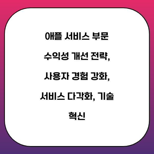애플 서비스 부문 수익성 개선 전략