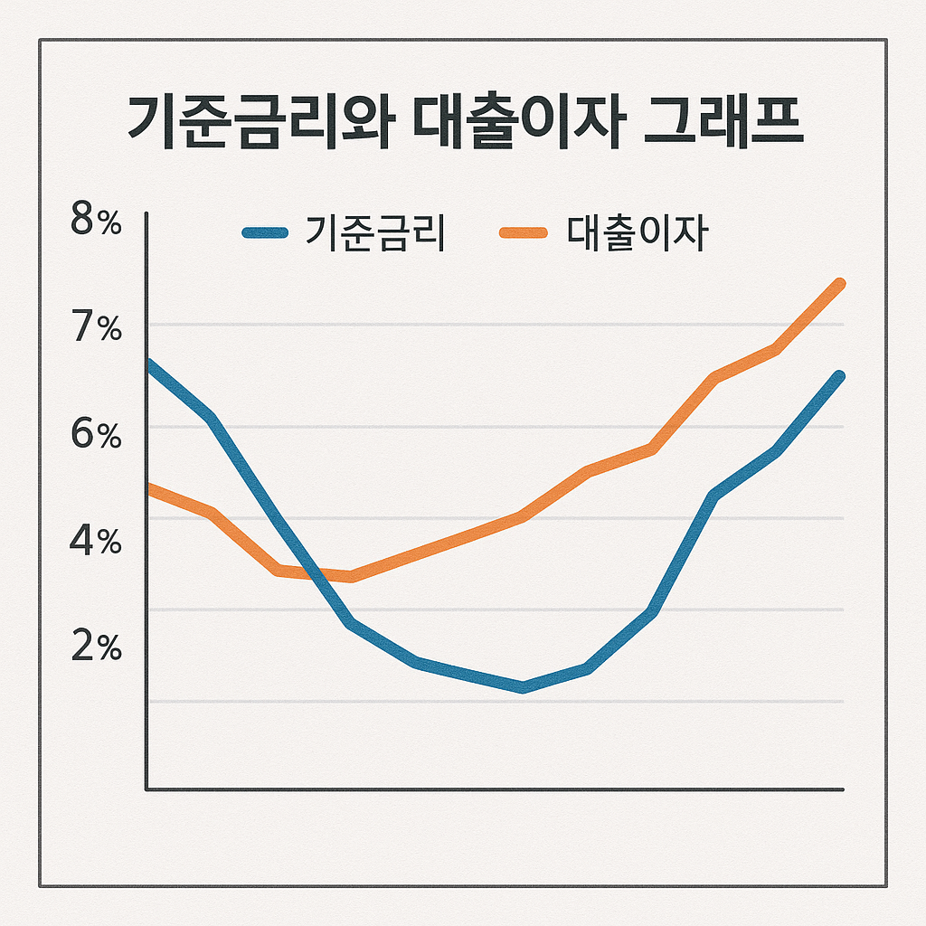 기준금리와 대출이자 그래프