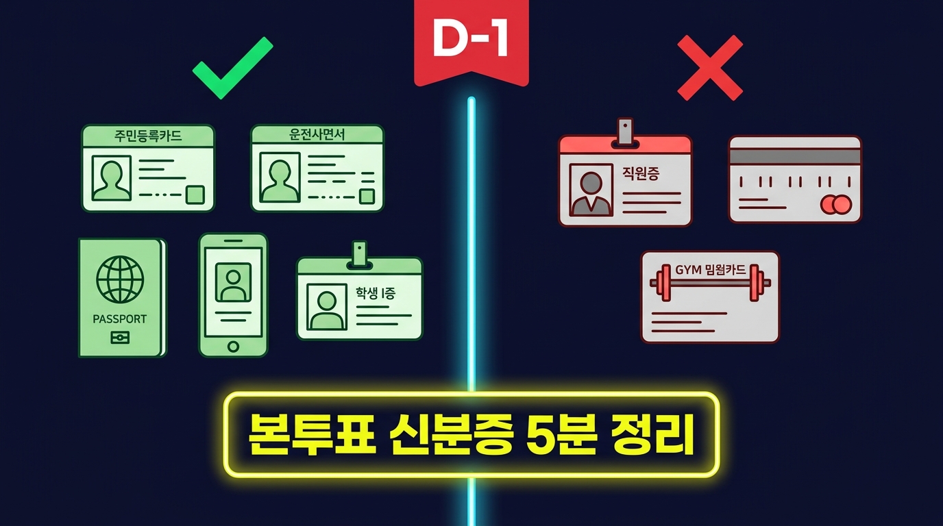 6&middot;3 본투표 신분증 인정 거절 5분 정리 - D-1 투표 준비 가이드