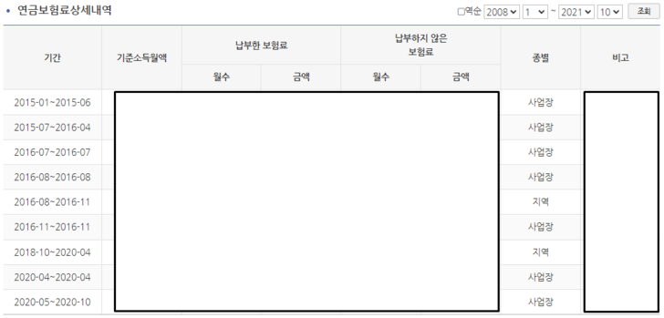 국민연금-납부-상세내역