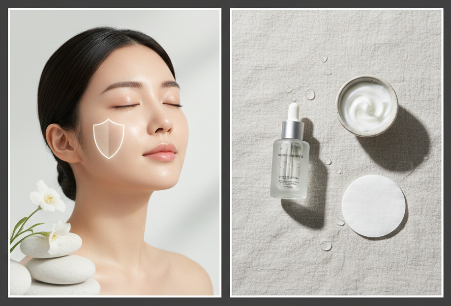 때로는 아무것도 하지 않는 정적이 피부에는 가장 큰 영양이 될 수 있다는 이미지