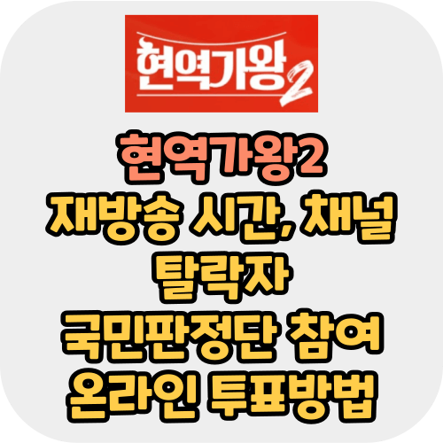 현역가왕2 재방송 시간 채널 번호