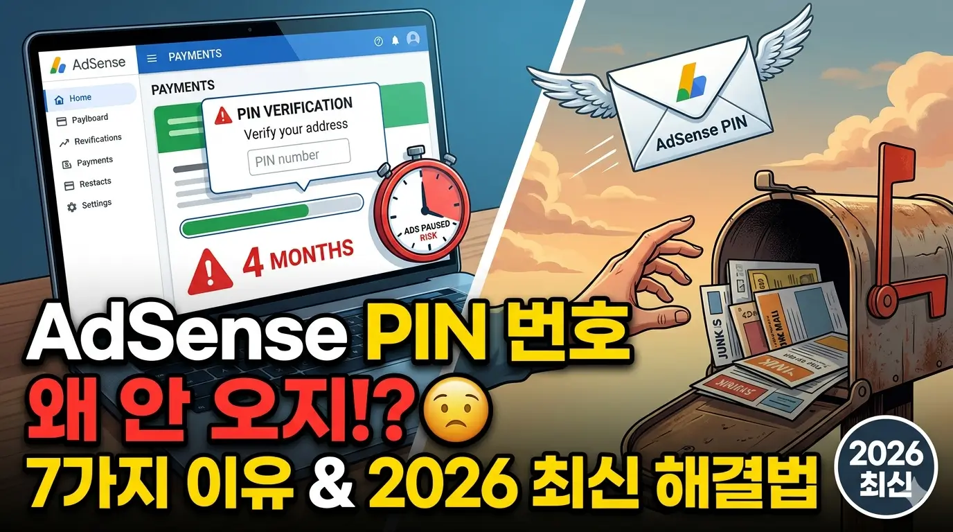 AdSense PIN 번호 안 오는 이유