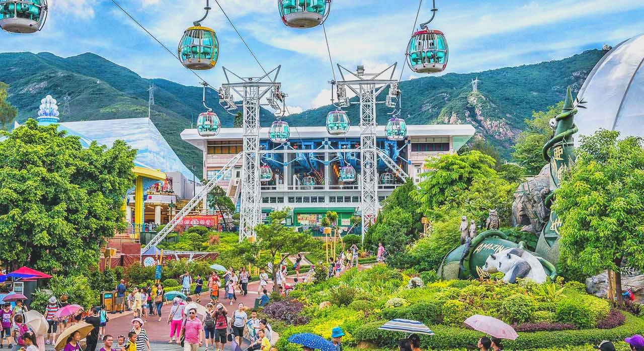 바다 위를 가로지르는 오션파크 케이블카 전경. [ⓒ오션파크 홈페이지]