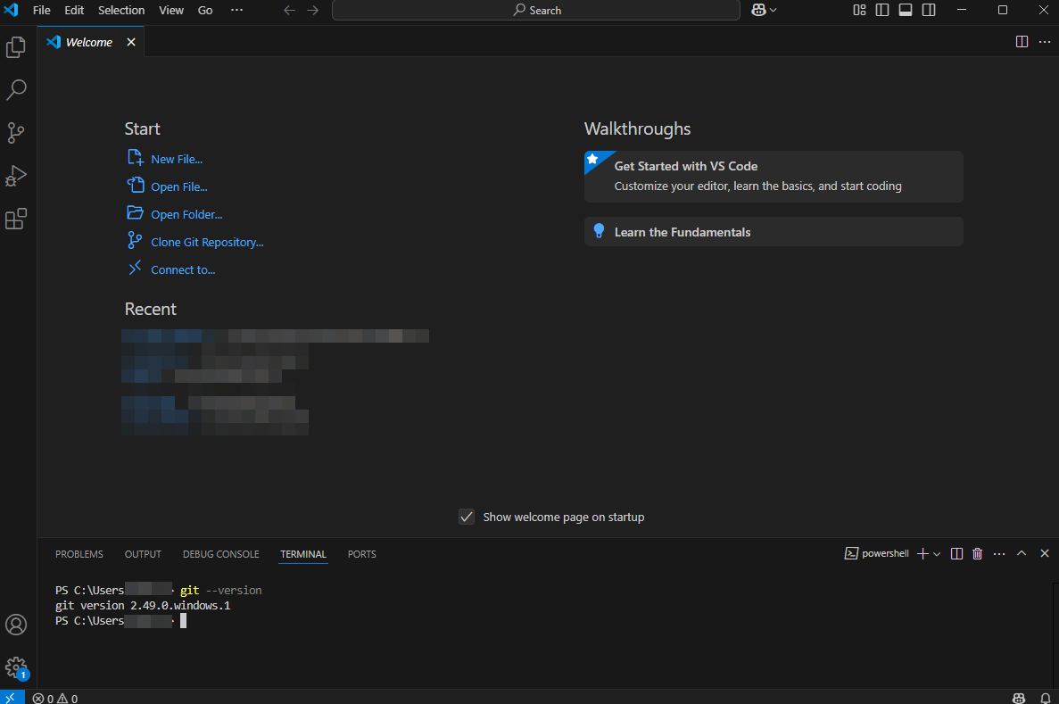 git --version 체크