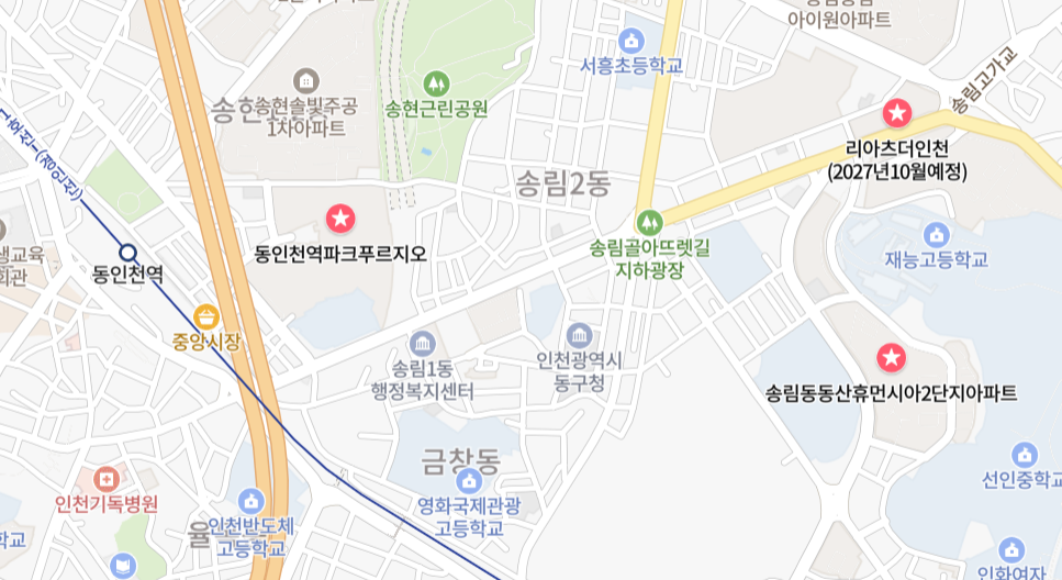 송림동 아파트 위치