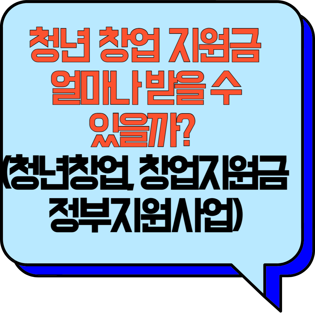 청년 창업 지원금, 얼마나 받을 수 있을까? (청년창업, 창업지원금, 정부지원사업)