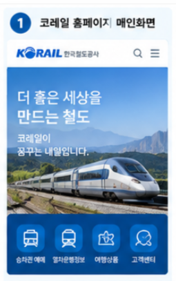 코레일 홈페이지 메인화면 썸네일