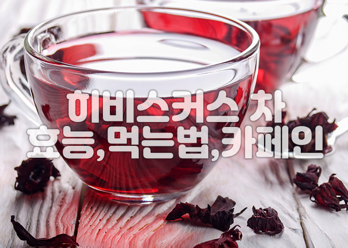 히비스커스 차가 투명한 유리컵에 담겨져 있다