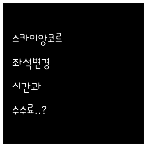 스카이 앙코르 항공 좌석 변경 시간과..