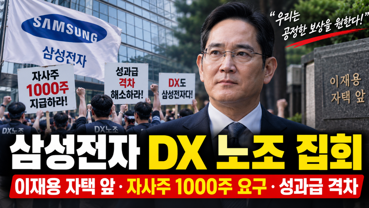 DX 노조 집회|삼성전자 이재용 자택 앞·자사주 1000주 요구·성과급 격차