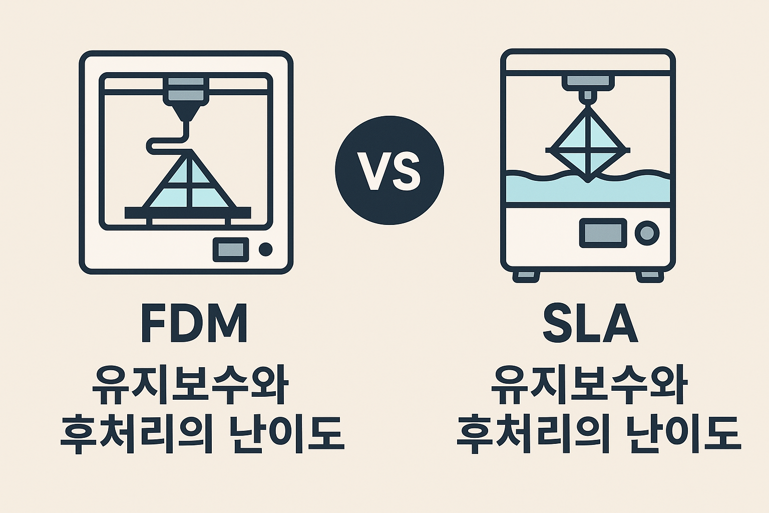 fdm sla 출력 방식 비교 이미지