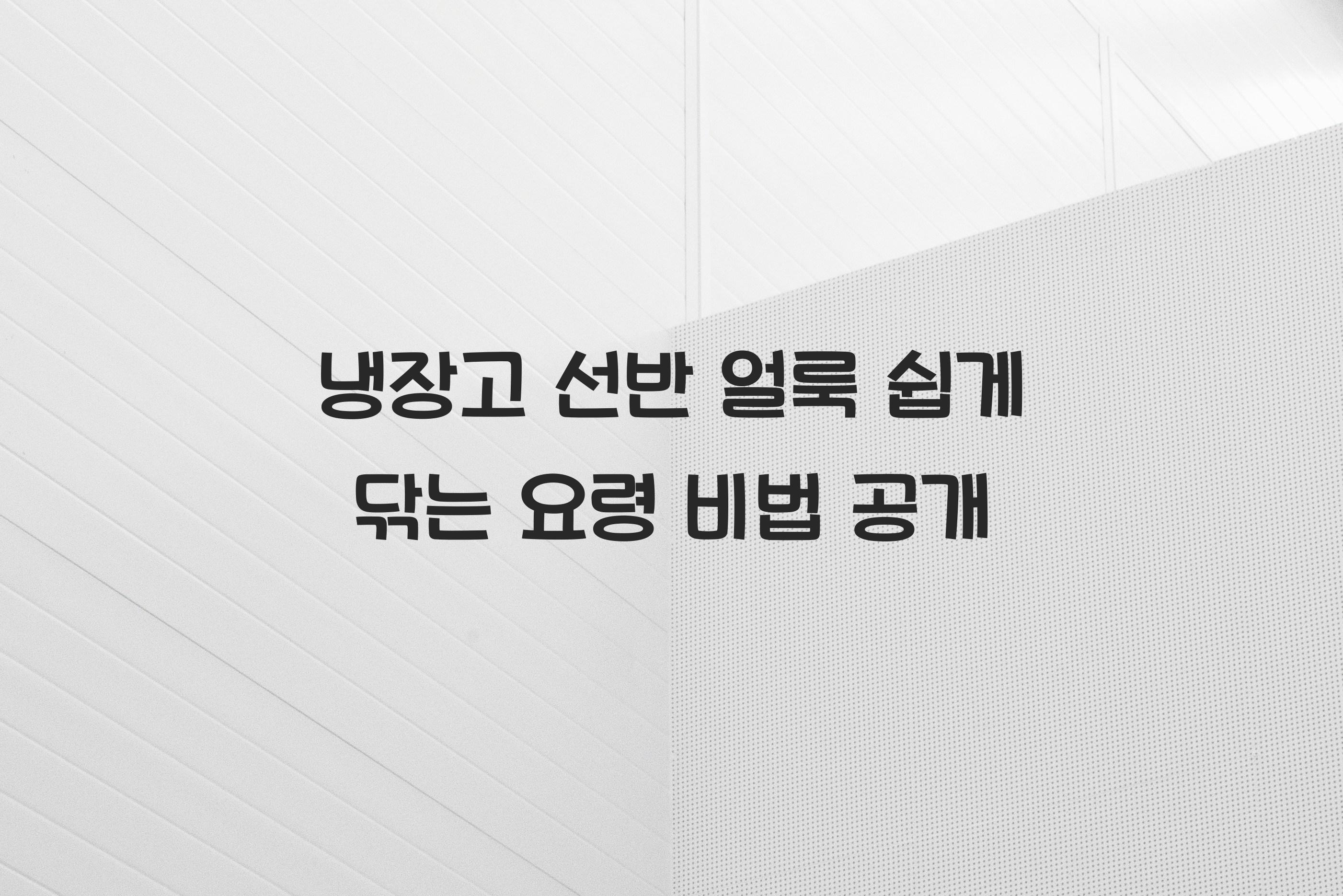 냉장고 선반 얼룩 쉽게 닦는 요령