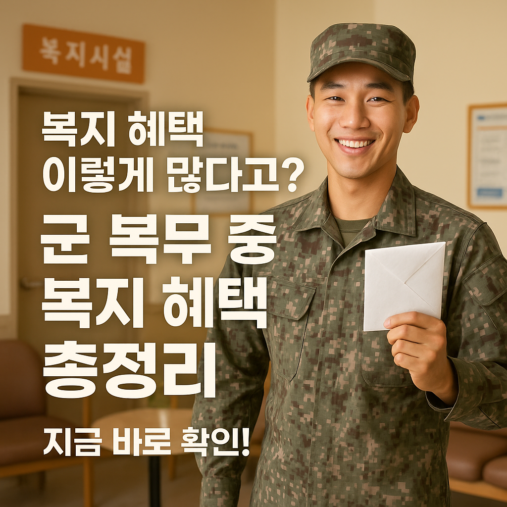 [2편] 군 복무 중 받을 수 있는 복지 혜택 총정리