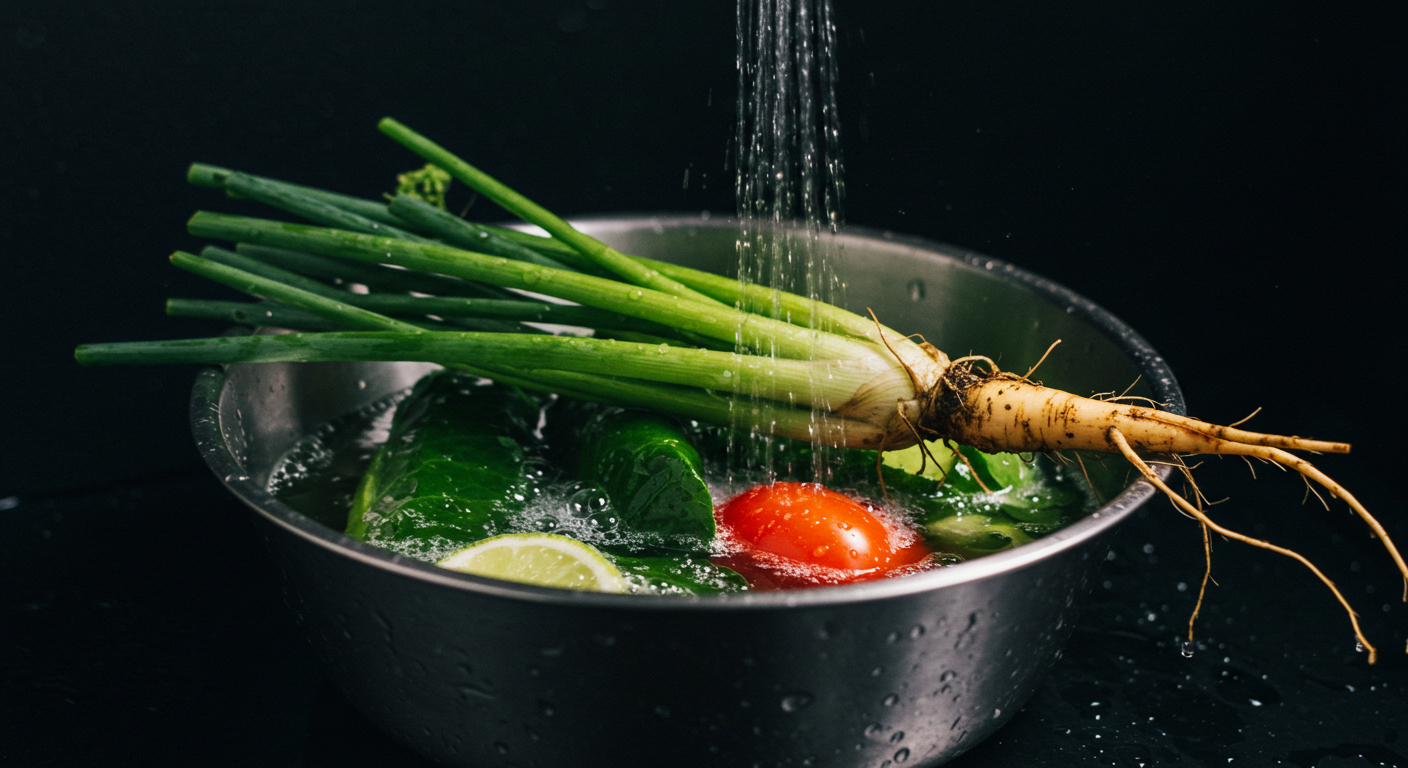 나물은 흙이나 이물질이 많으므로 흐르는 물에 여러 번 깨끗하게 씻어야 합니다.