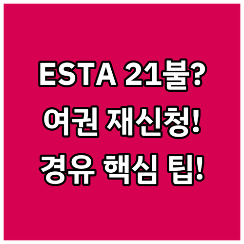 ESTA 21달러 경유 필수 여권 만..