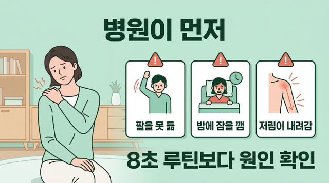 어깨 통증 병원이 먼저인 경우 팔 못 듦 야간통 손 저림