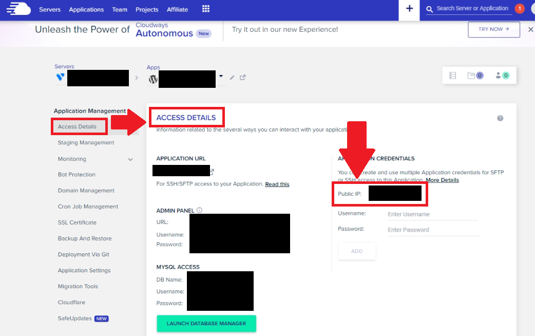 클라우드 웨이즈 IP 확인하는 방법(워드프레스 IP 확인 가능)