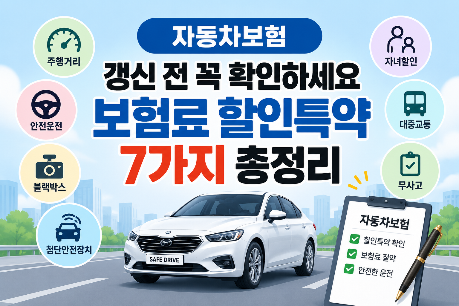 자동차보험 갱신 전 확인할 보험료 할인특약 7가지와 보험사별 비교