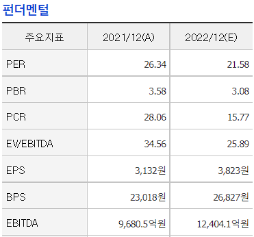 카카오 21년 22년 펀더멘털