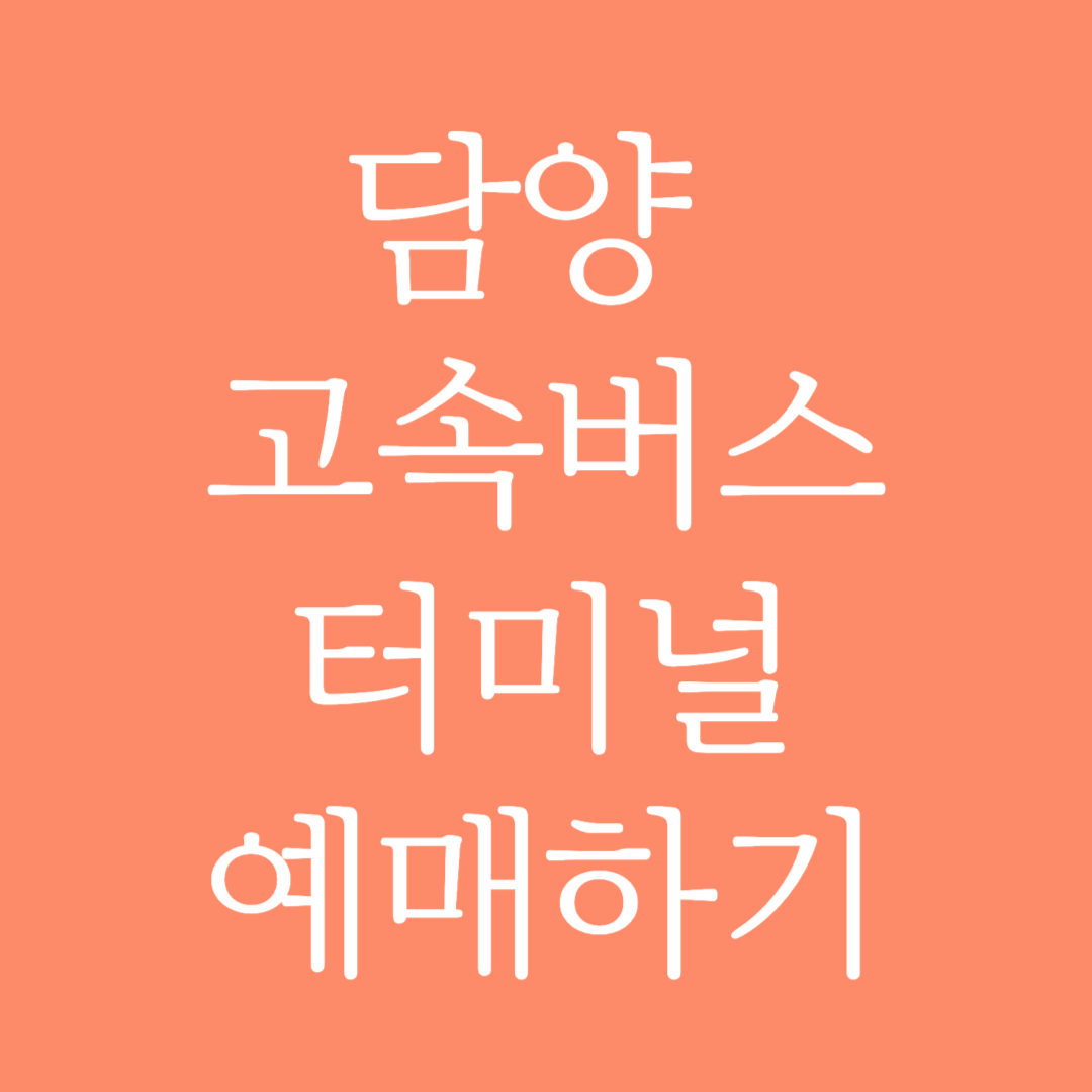 담양 고속버스터미널 시간표조회 및 예매하기