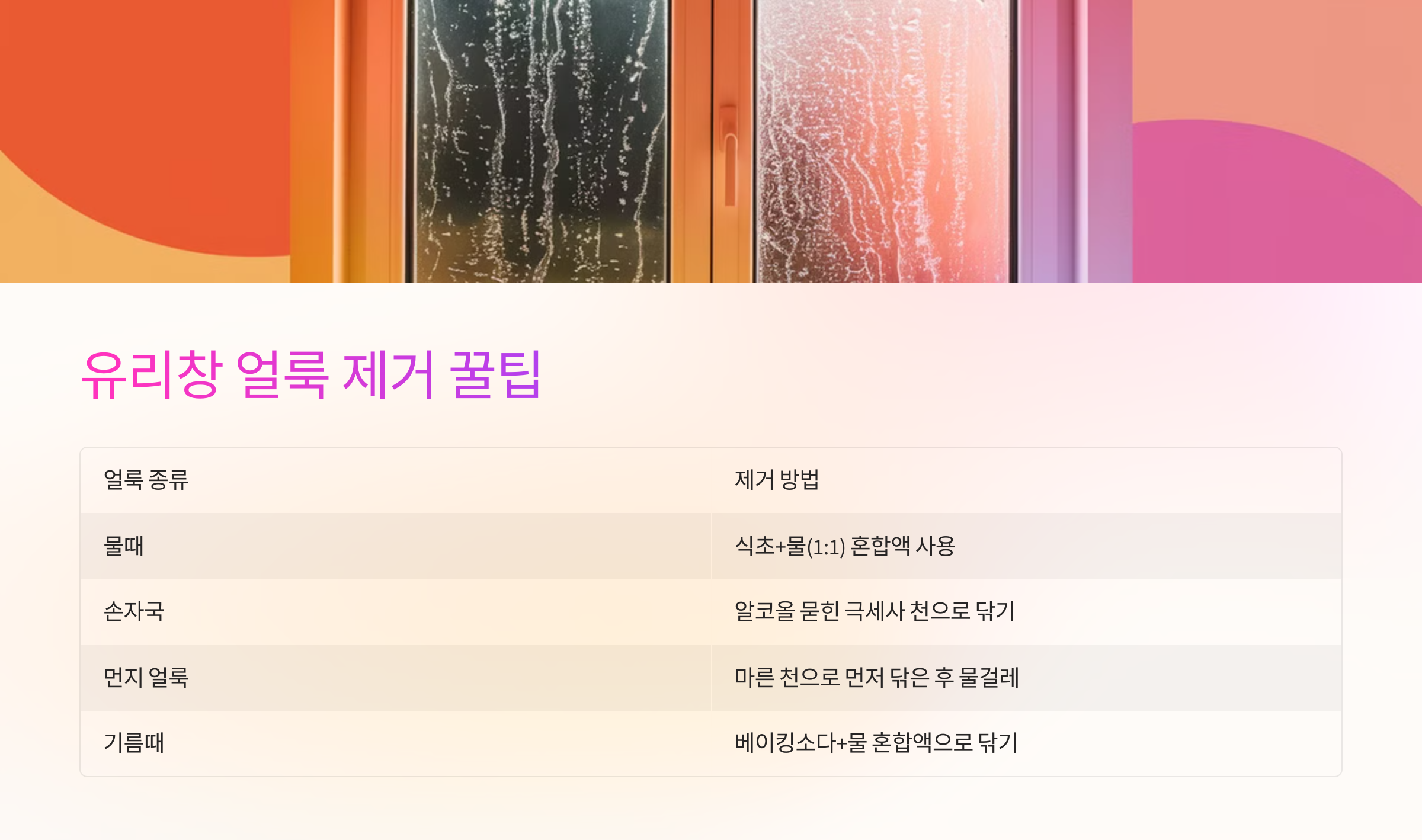 ✨ 유리창 얼룩 제거 꿀팁