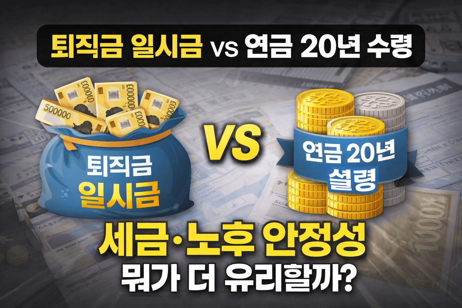 퇴직금 일시금 vs 연금 20년 수령-썸네일