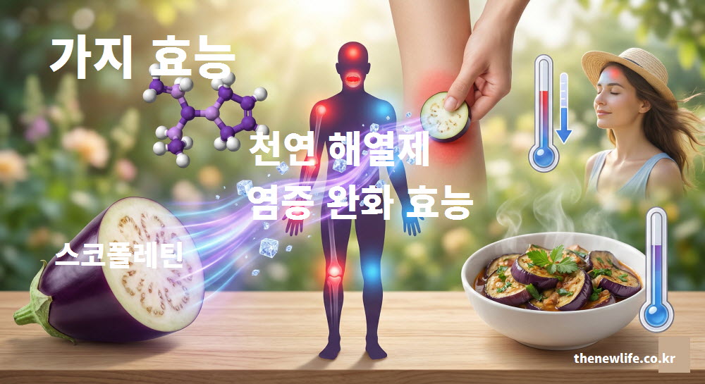 체내 염증을 완화하고 스코폴레틴 성분으로 항염 작용을 하는 가지 효능 이미지