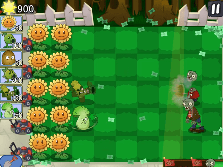 식물-vs-좀비-게임하기-플레이-식물-대포를-발사하여-좀비를-처치하는-화면