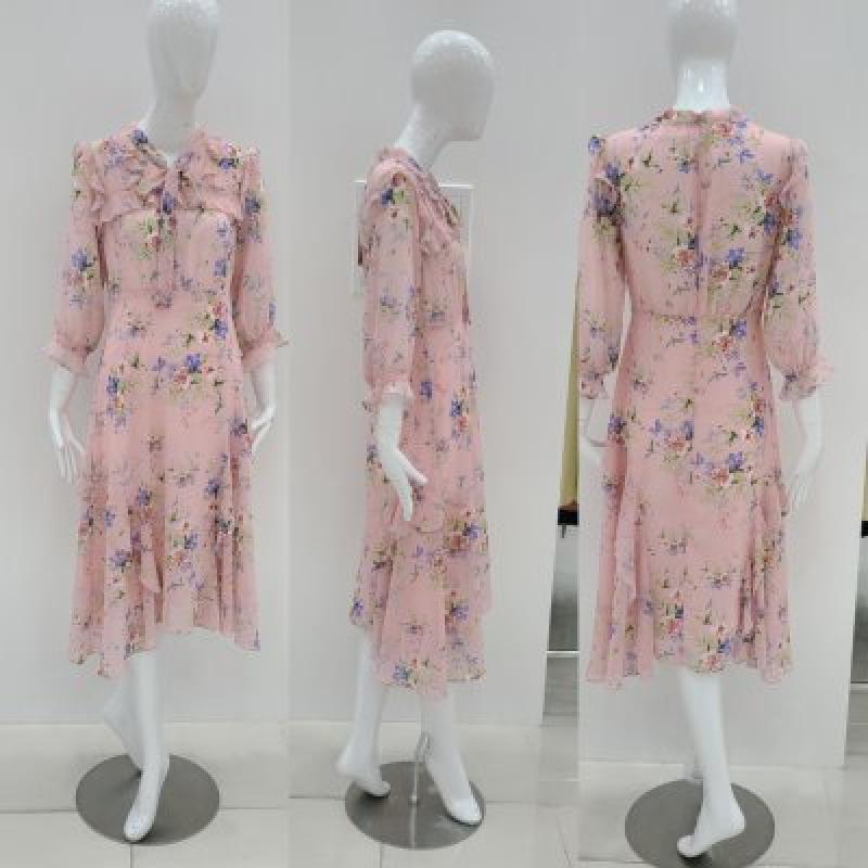 꼼빠니아 플라워 쉬폰 프릴 원피스 CACU4-WOP900