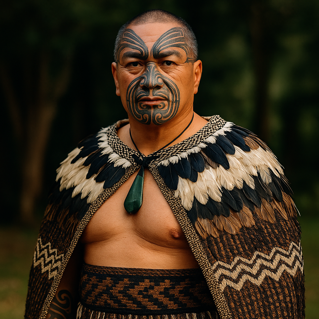 뉴질랜드 마오리족의 '카카후' 망토와 타투