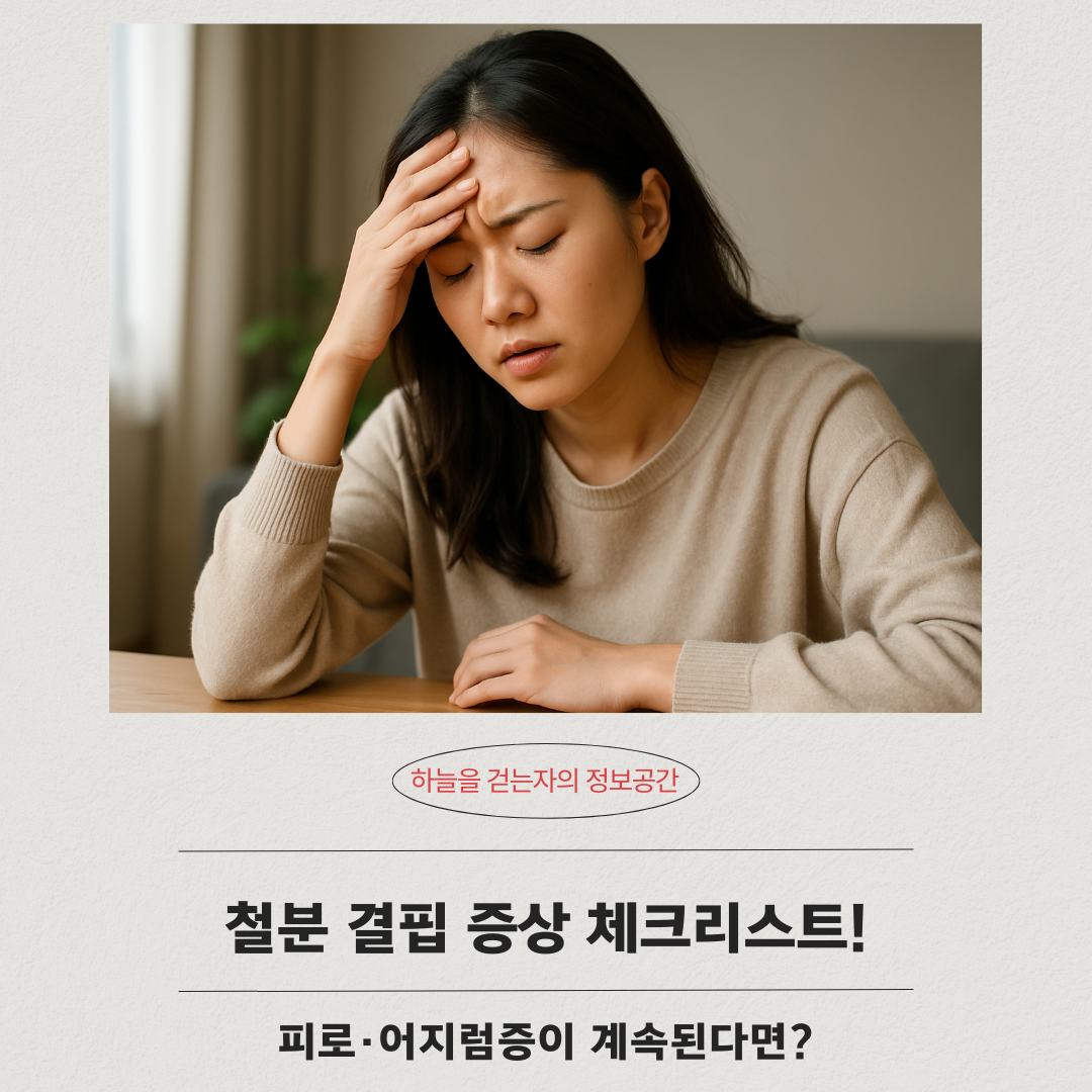 철분 결핍 증상 체크리스트! 피로·어지럼증이 계속된다면?