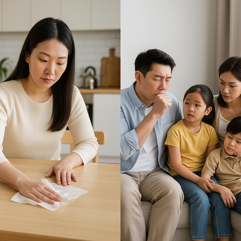 식탁을 물티슈로 닦으면 안 되는 이유 – 가족 건강을 위협하는 습관