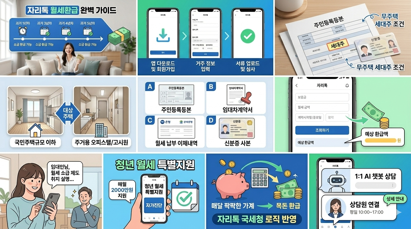 자리톡 월세 환급 신청 방법