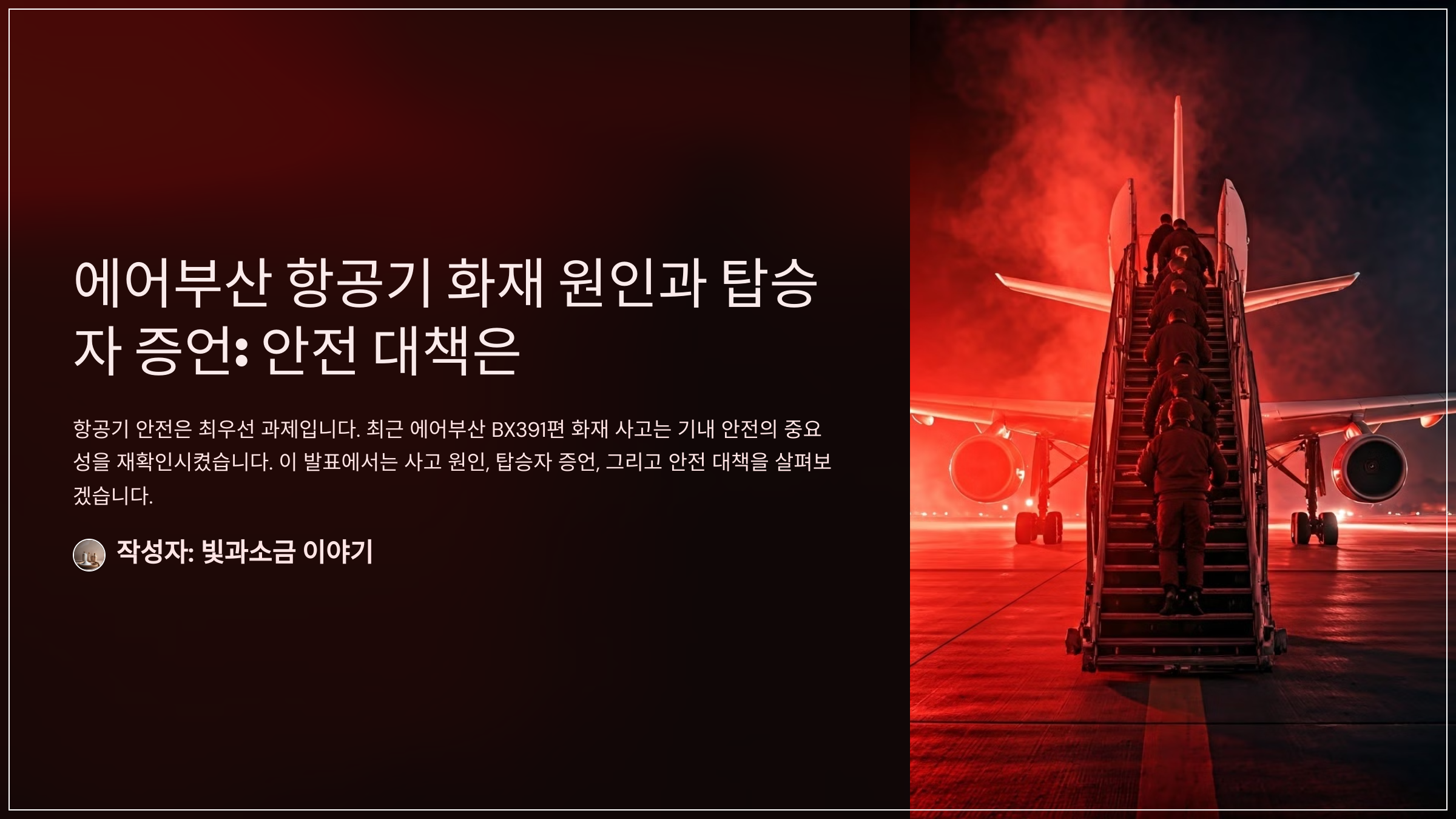 에어부산 항공기 화재 원인과 탑승자 증언: 안전 대책은