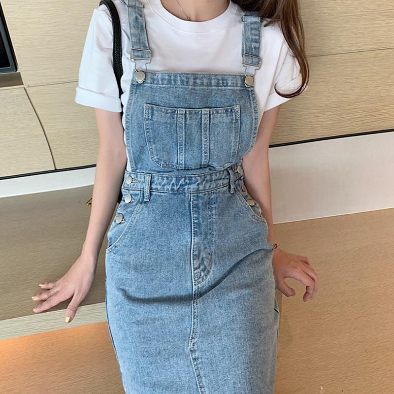 데님 멜빵 청치마 여름 롱스커트 점퍼 서스펜더 멜빵치마