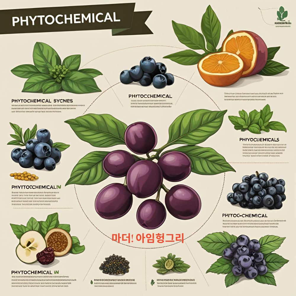 alt="파이토케미컬(PHYTOCHEMICAL)**의 다양한 종류와 그 원천이 되는 식물들"