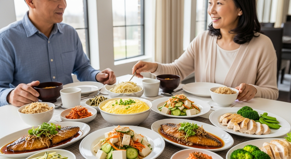 중년 남성 여성 시니어 단백질 섭취량