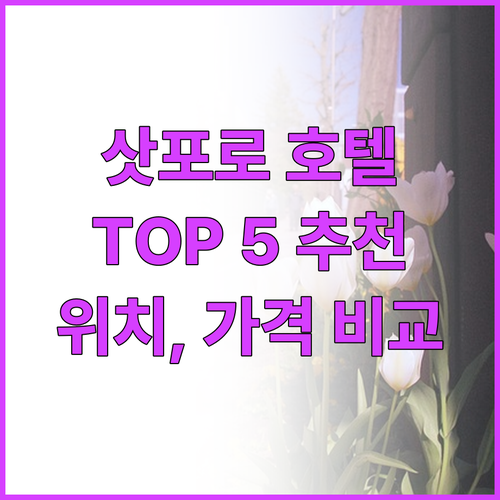 삿포로 인기 호텔 Top 5 추천 위..