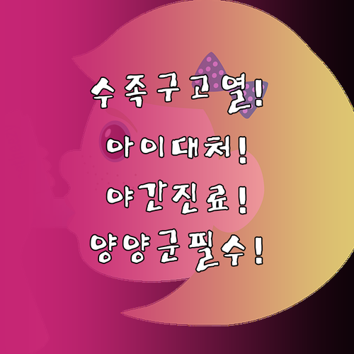 아이 수족구 고열 대처와 양양군 야간..