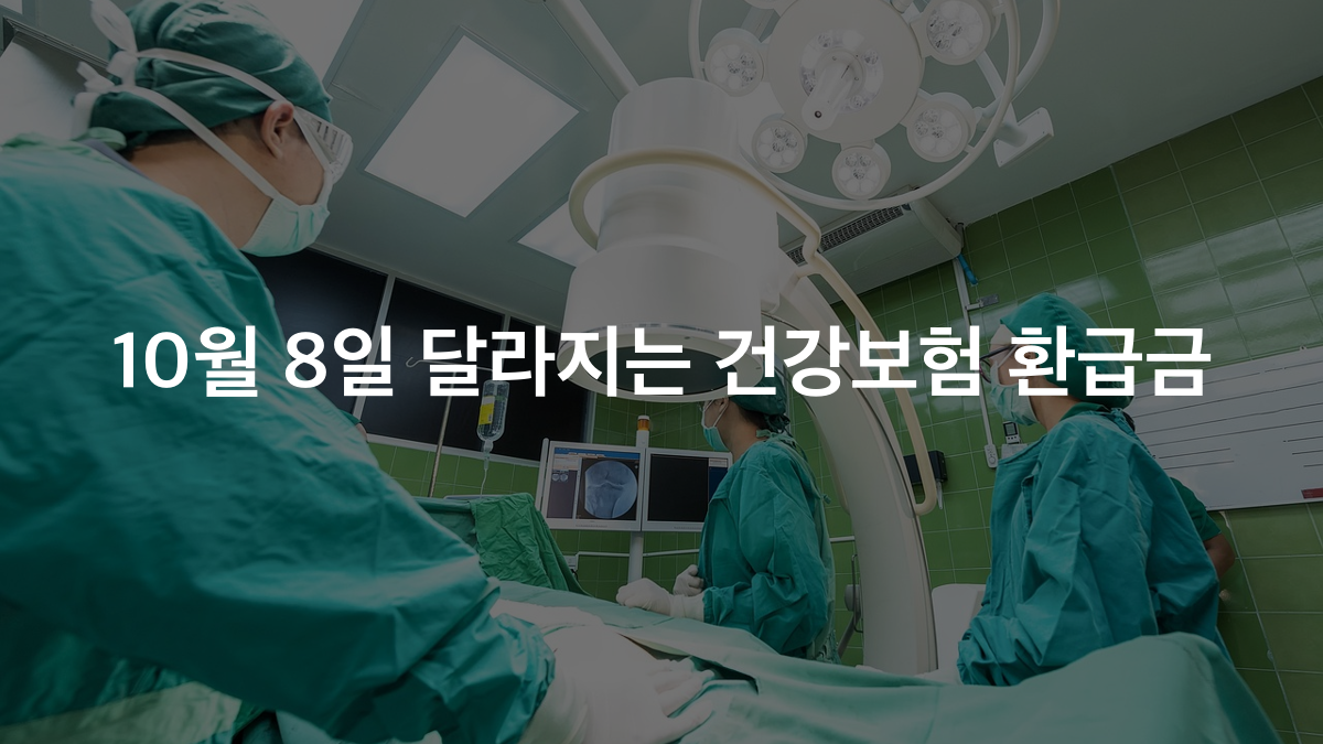 건강보험 환급금 226만 명, 10월 8일 달라지는 점