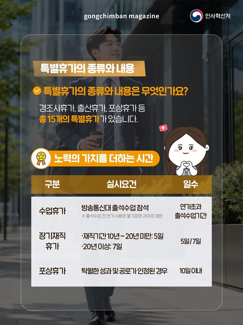 대한민국 정책브리핑 공무원 특별휴가 15가지1