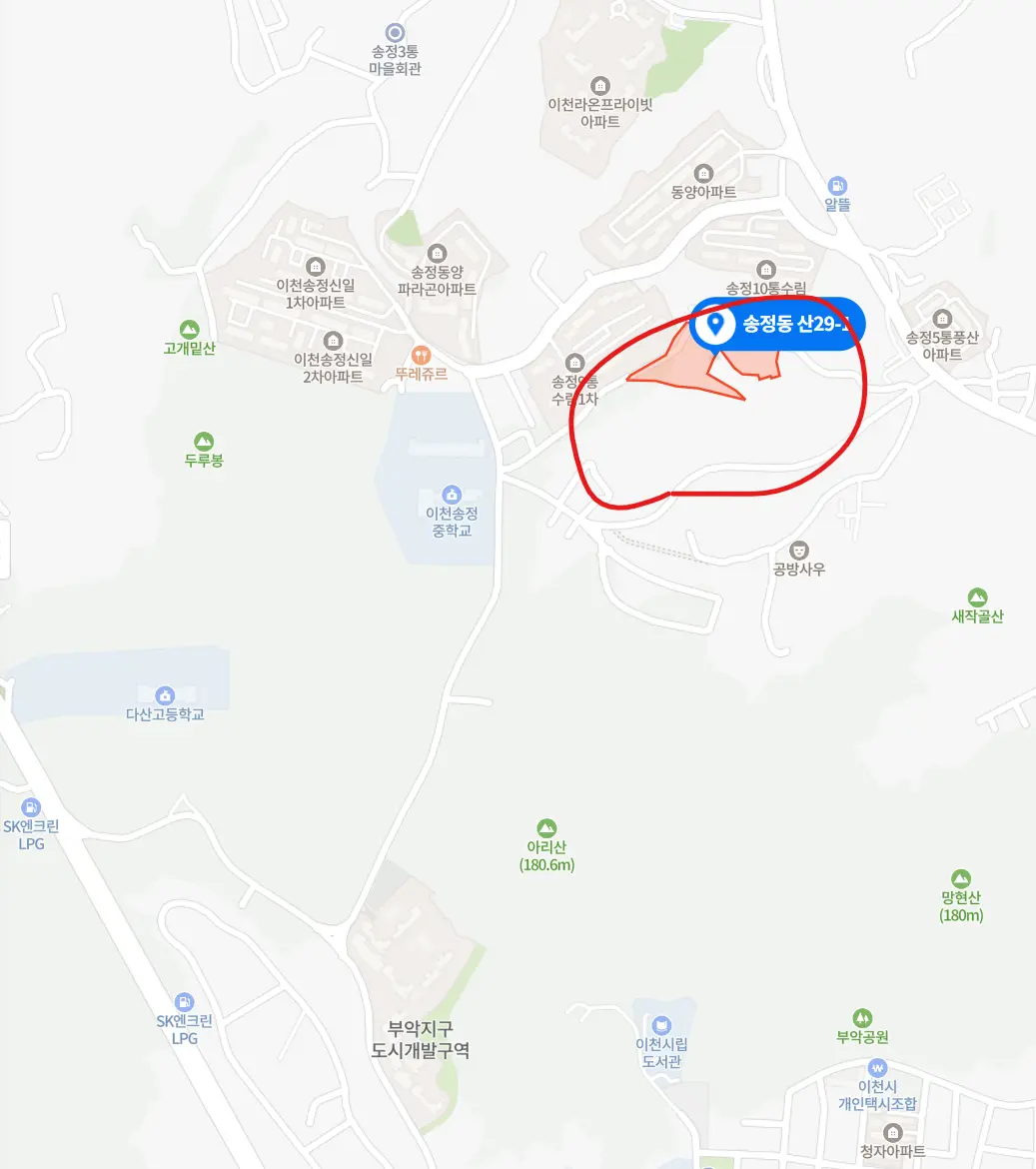 이천송정자이 위치